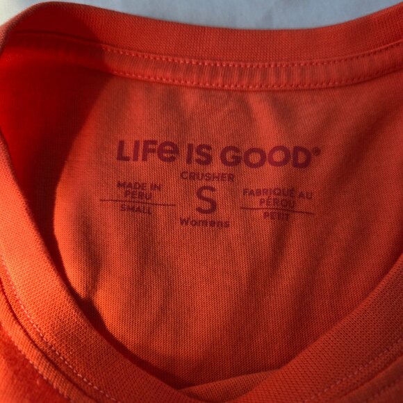Life is Good Women’s Small Mango Orange color Long Sleeve Shirt | Flour Power - Picture 6 of 6